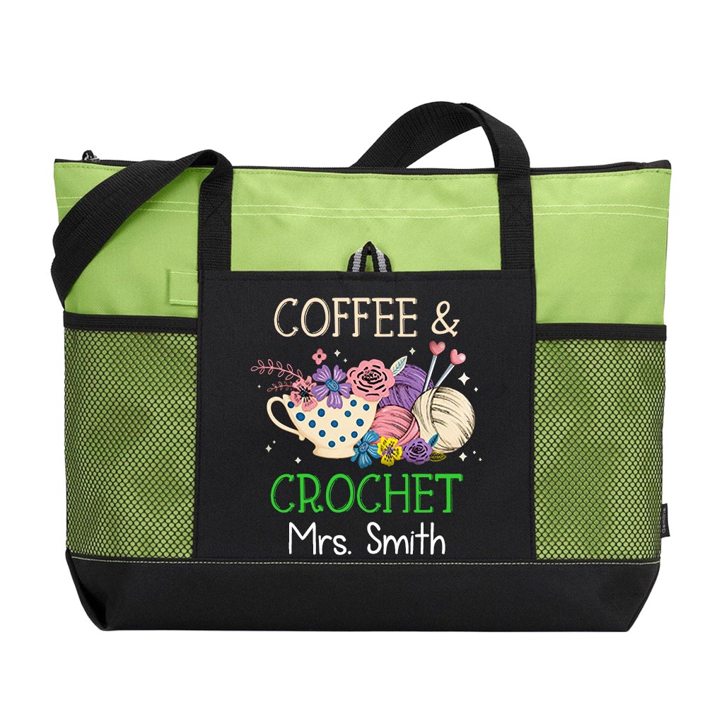 Personalized Coffee And Crochet Tote Bag Supler Store