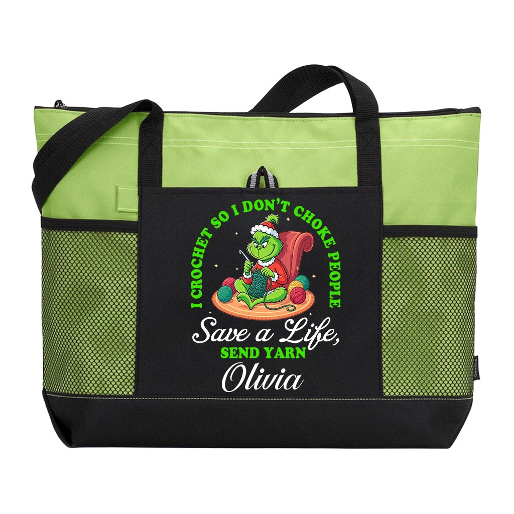 Personalized I Crochet So I Don't Choke People Send Yarn Tote Bag Supler Store