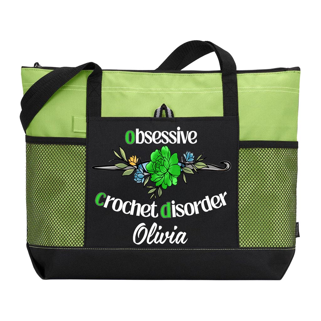 Personalized Obsessive Crochet Disorder Flower Knitting Tote Bag Supler Store