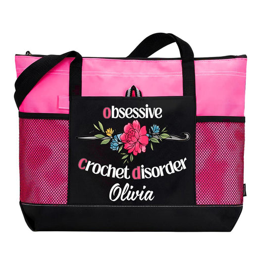 Personalized Obsessive Crochet Disorder Flower Knitting Tote Bag Supler Store