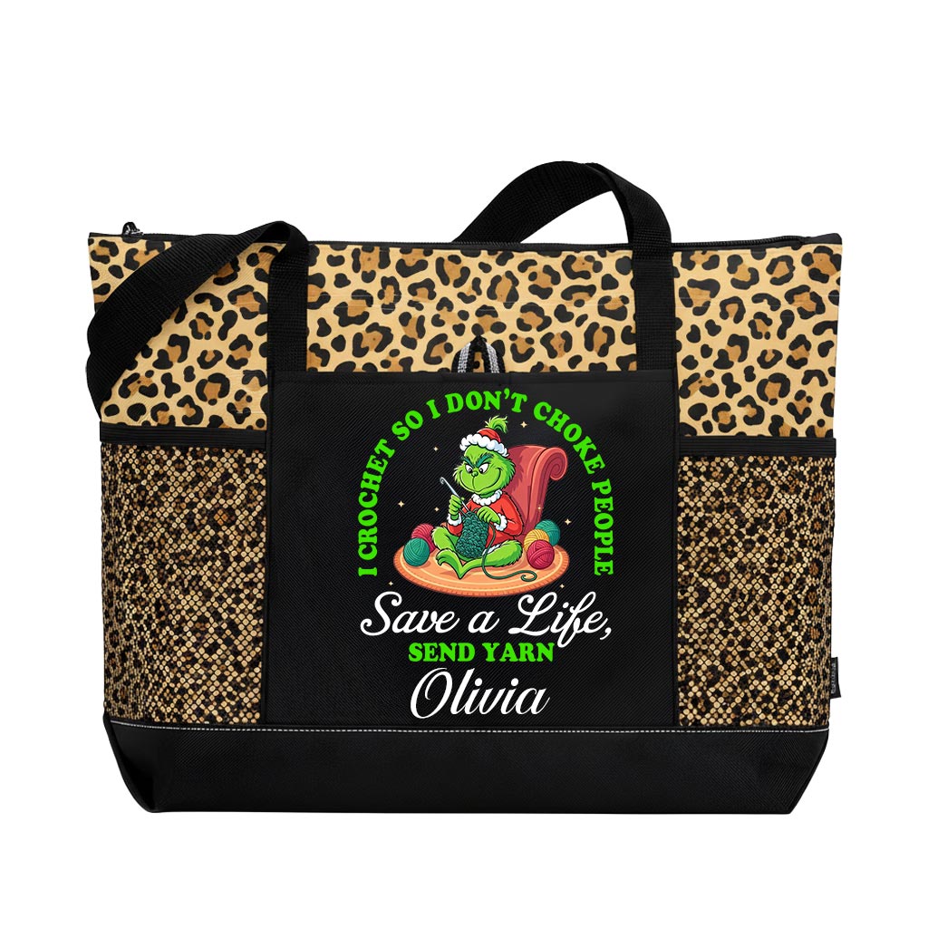 Personalized I Crochet So I Don't Choke People Send Yarn Tote Bag Supler Store