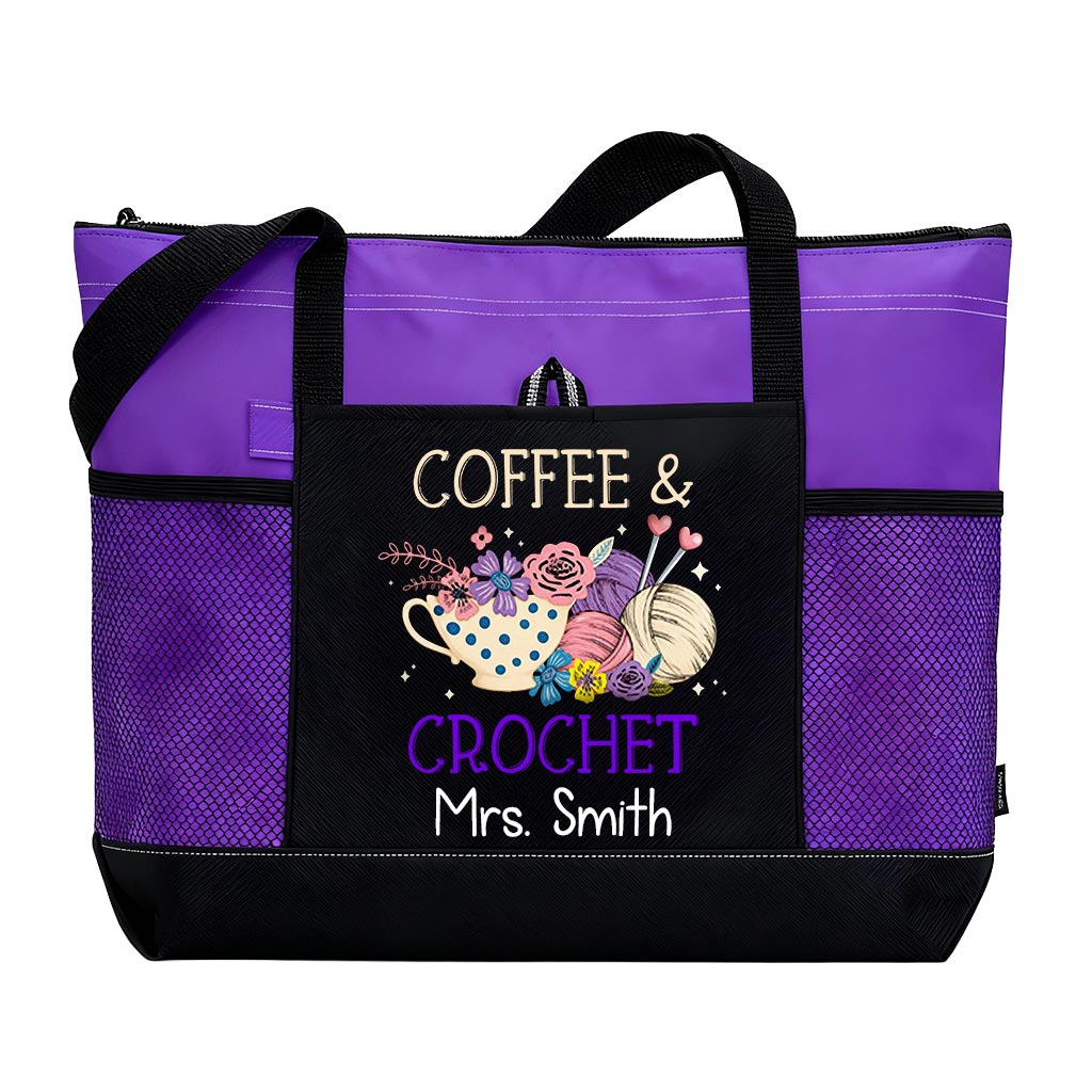 Personalized Coffee And Crochet Tote Bag Supler Store