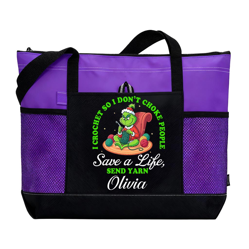 Personalized I Crochet So I Don't Choke People Send Yarn Tote Bag Supler Store