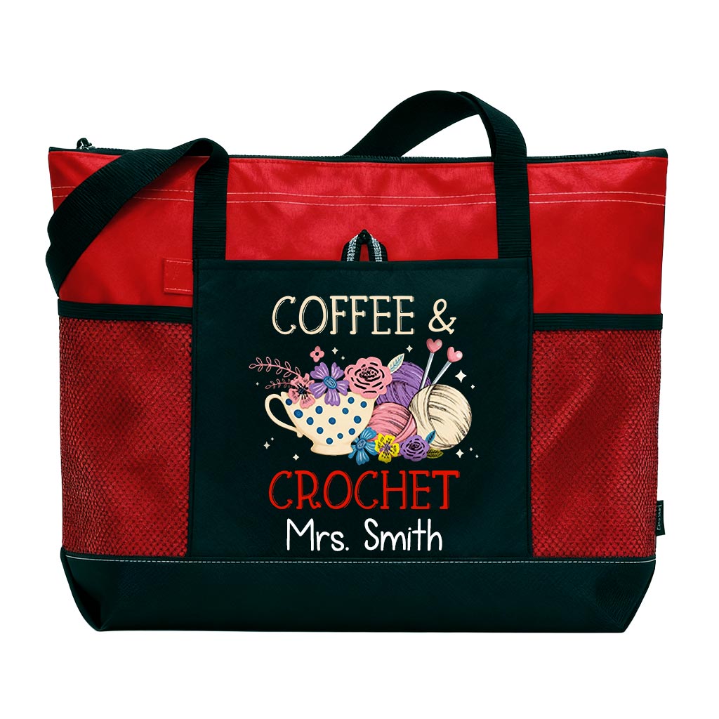 Personalized Coffee And Crochet Tote Bag Supler Store