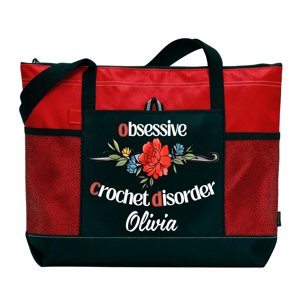 Personalized Obsessive Crochet Disorder Flower Knitting Tote Bag Supler Store