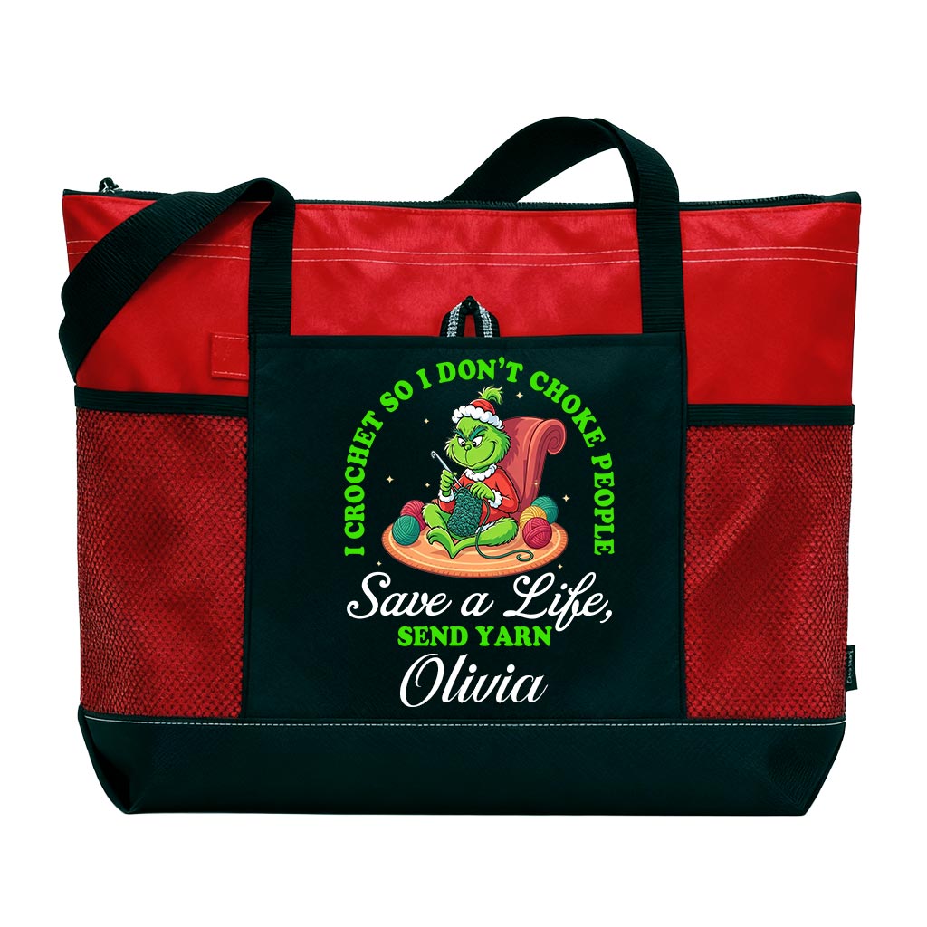 Personalized I Crochet So I Don't Choke People Send Yarn Tote Bag Supler Store