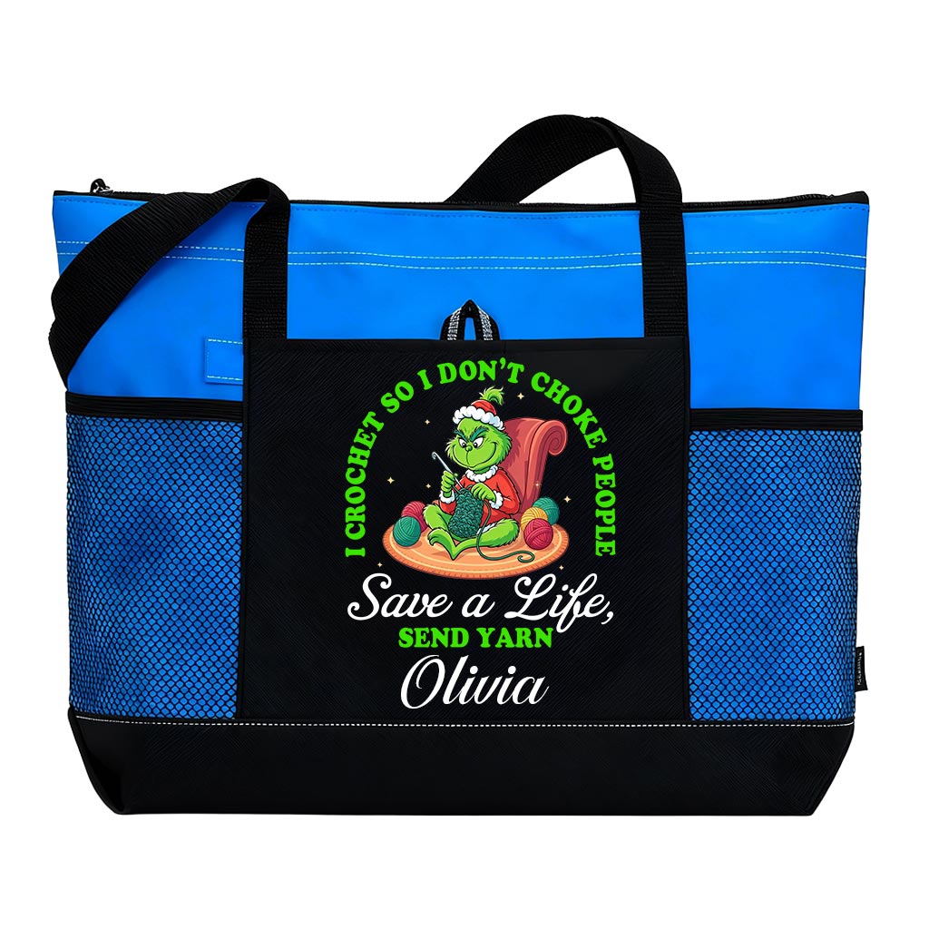 Personalized I Crochet So I Don't Choke People Send Yarn Tote Bag Supler Store