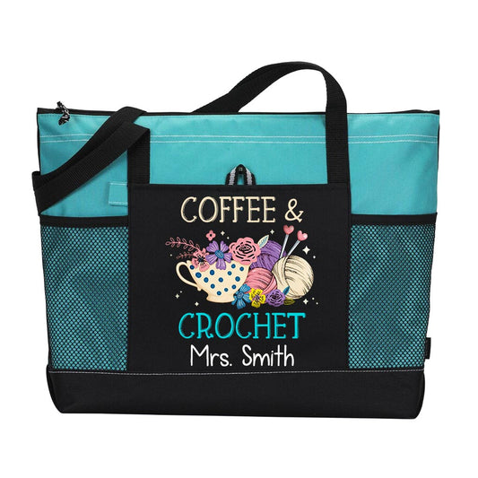 Personalized Coffee And Crochet Tote Bag Supler Store