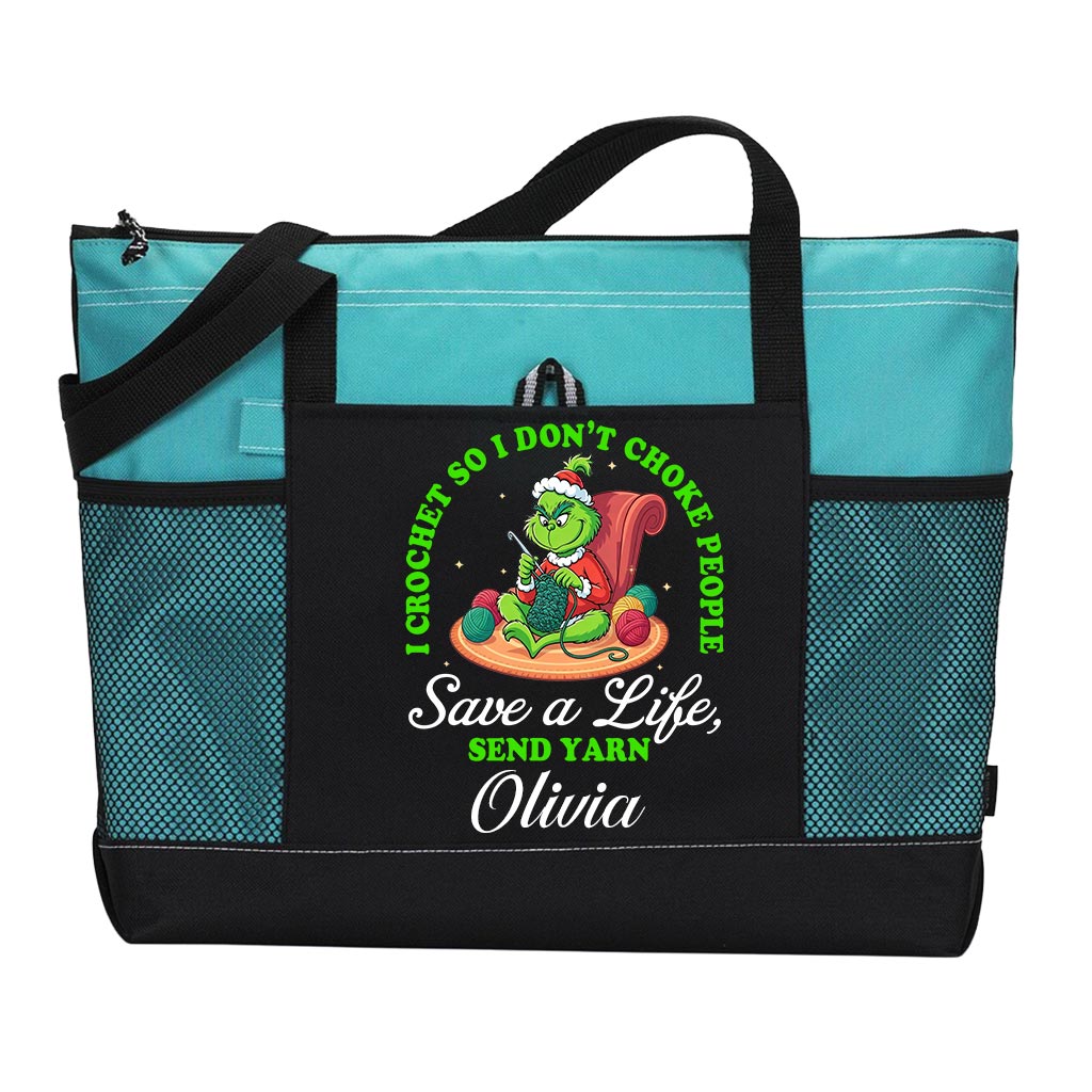Personalized I Crochet So I Don't Choke People Send Yarn Tote Bag Supler Store