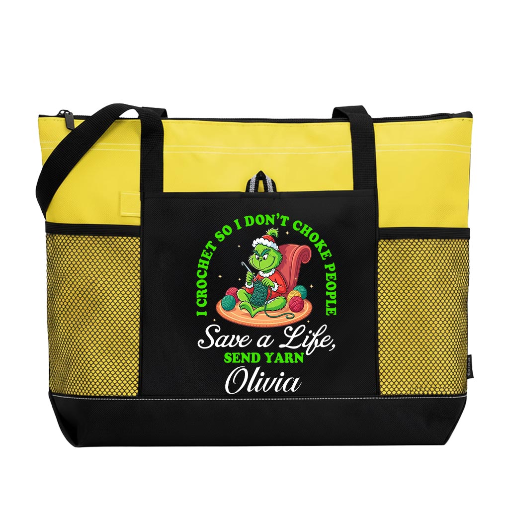 Personalized I Crochet So I Don't Choke People Send Yarn Tote Bag Supler Store