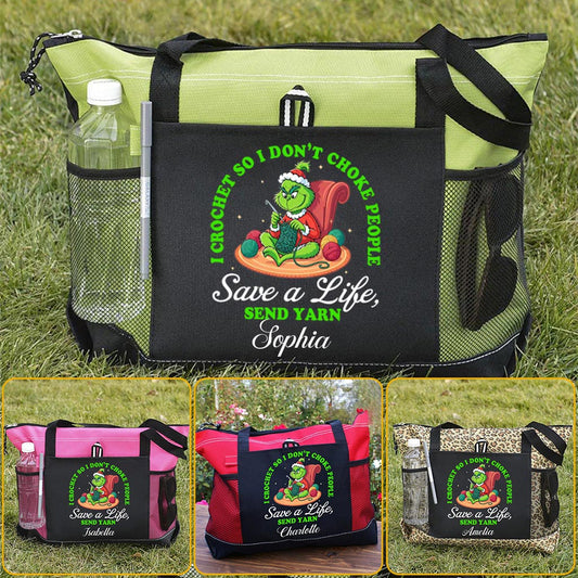 Personalized I Crochet So I Don't Choke People Send Yarn Tote Bag Supler Store