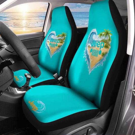 Jeep Girl Loves Beach Car Seat Covers Set Of 2