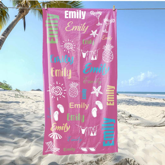 Personalized Girls Trip Summer Beach Towel