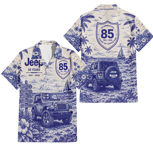 Jeep 85th Anniversary Tropical Flower Hawaiian Shirt