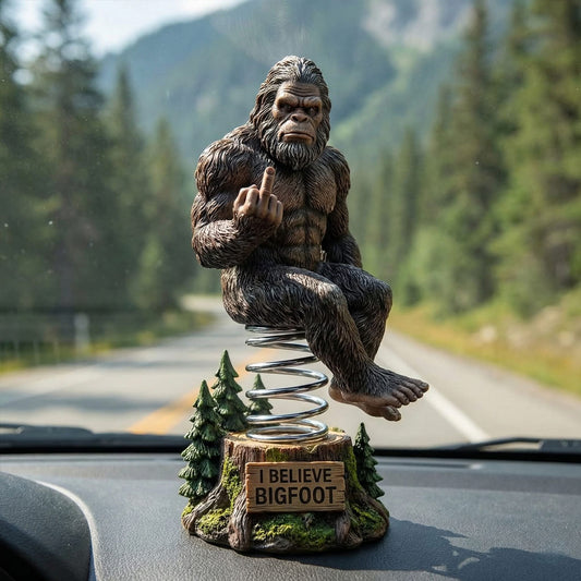 I Believe Bigfoot Sasquatch Figurine With Bobble Spring Car Decor