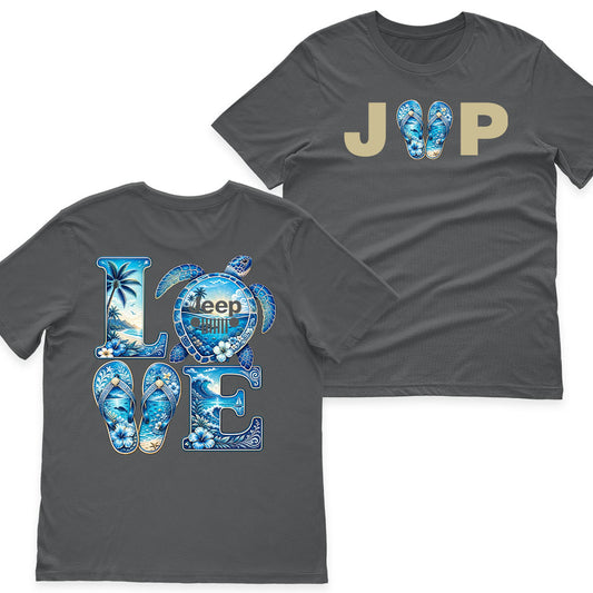 Jeep Girl Beach Turtle Tropical Shirt