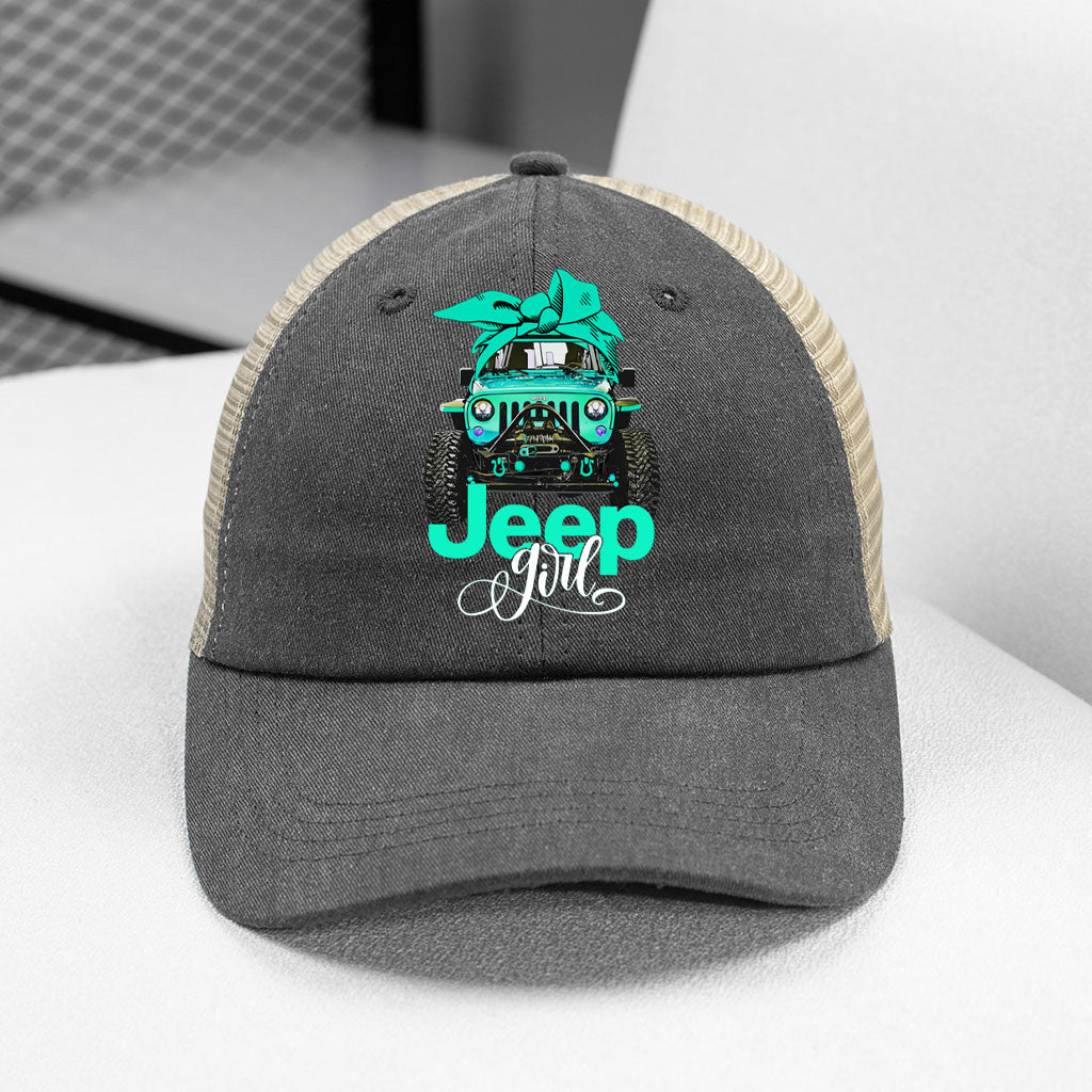 Jeep Girl Wash Baseball Cap Retro Net Supler Store