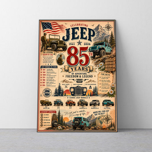 Jeep 85 Anniversary Legend Vintage Poster