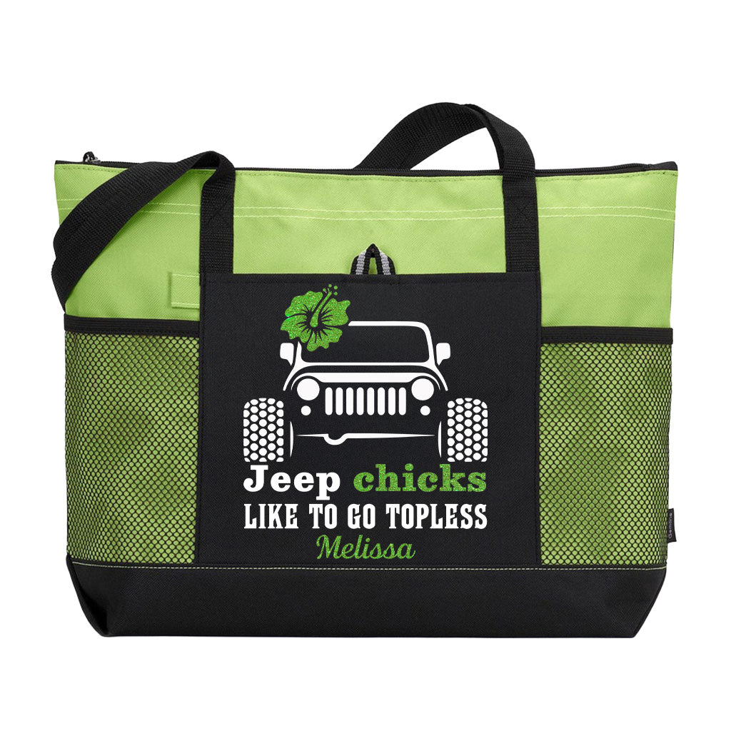 Personalized Jeep Chicks Like To Go Topless Tote Bag Supler Store