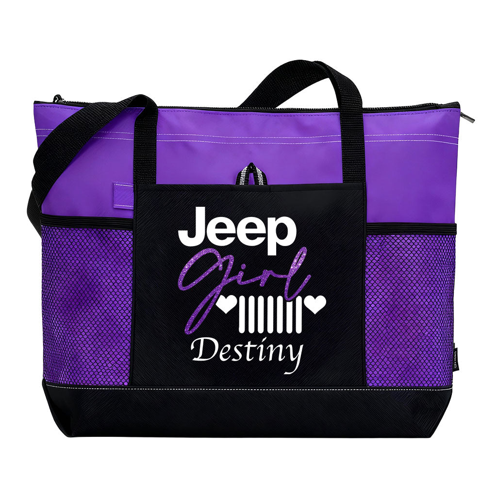 Personalized Jeep Girl Glitter Tote Bag Supler Store