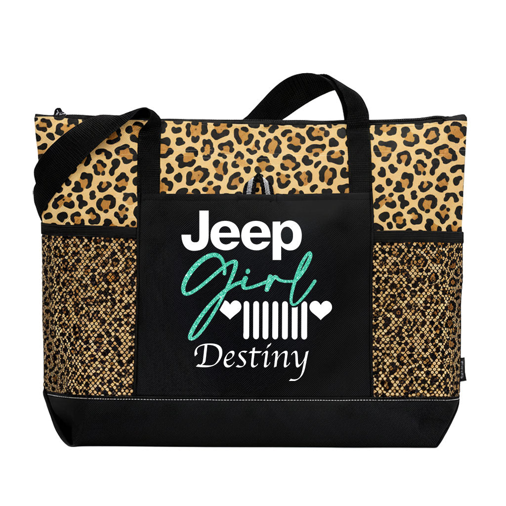 Personalized Jeep Girl Glitter Tote Bag Supler Store