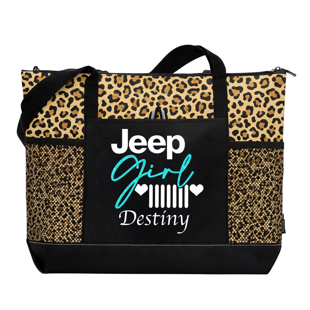 Personalized Jeep Girl Glitter Tote Bag Supler Store