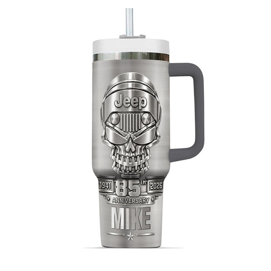 Jeep 85th Anniversary Skull Personalized Tumbler