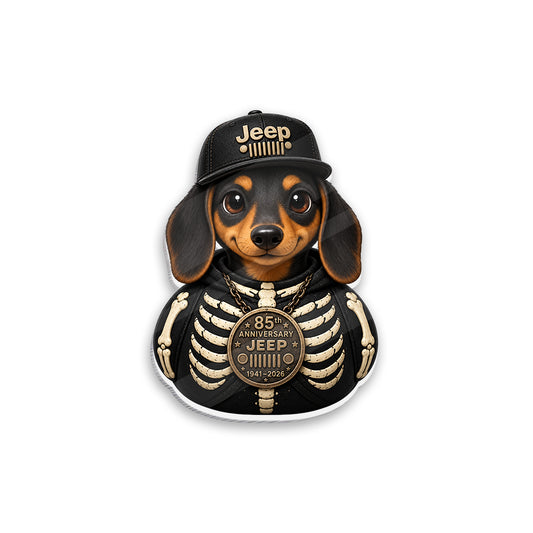 Jeep 85th Anniversary Halloween Skeleton Dog Duck Acrylic Magnet