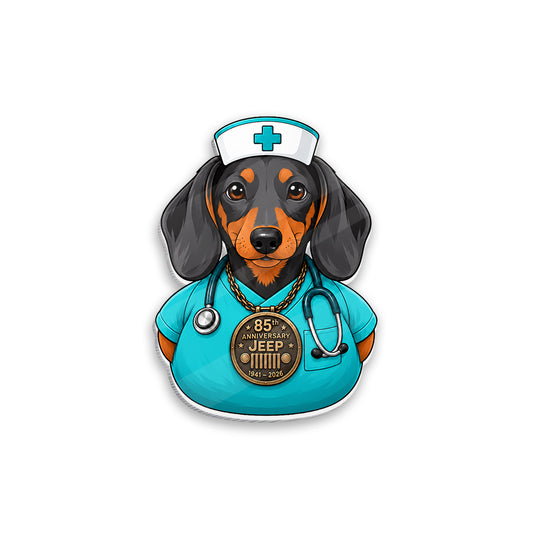 Jeep 85th Anniversary Nurse Dog Duck Acrylic Magnet