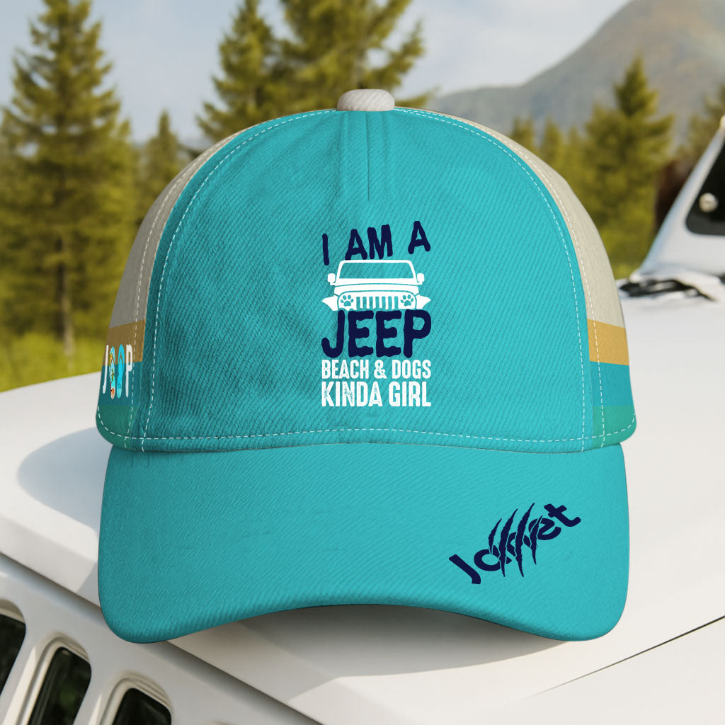 Personalized Jeep Beach Dogs Kinda Girl Hat Supler Store