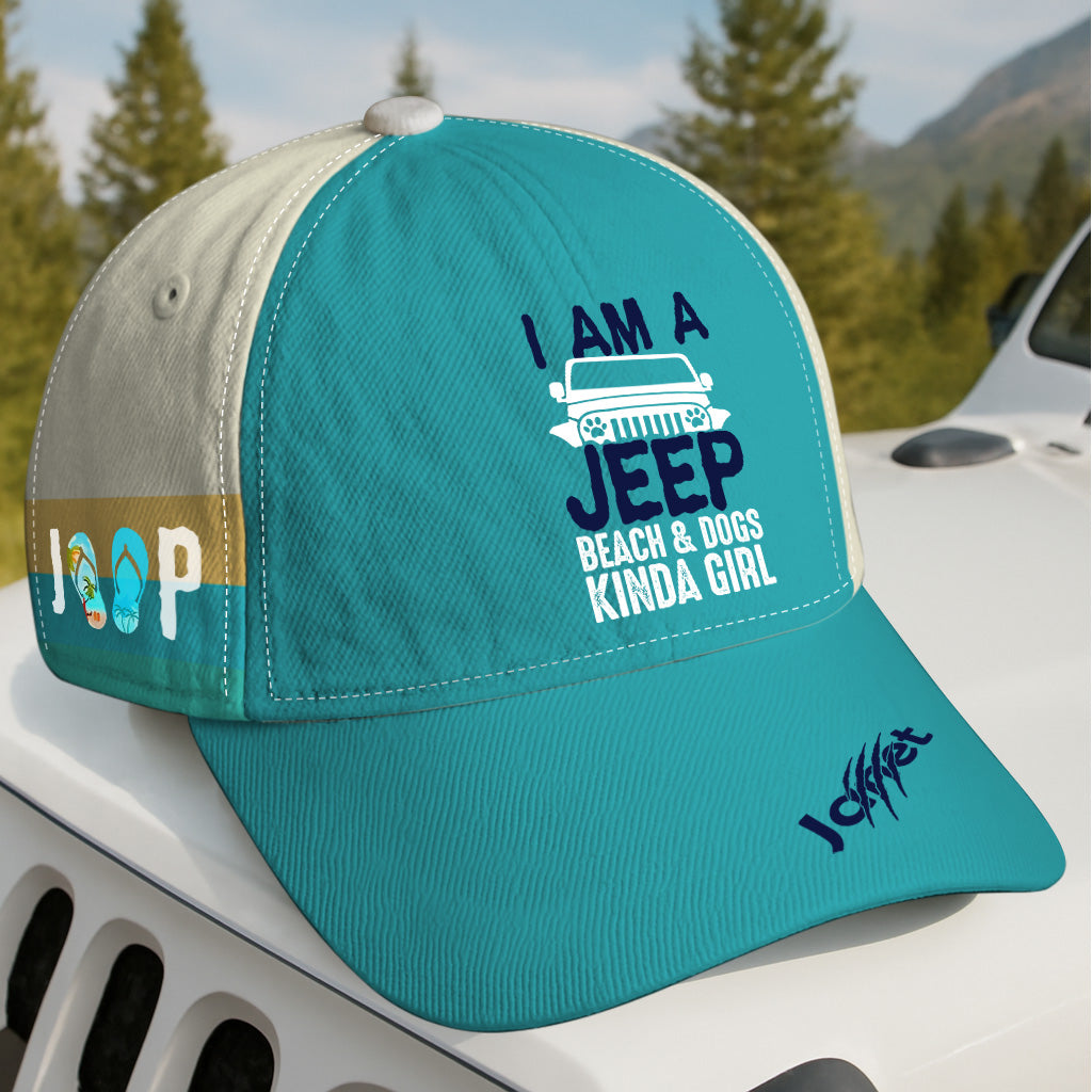Personalized Jeep Beach Dogs Kinda Girl Hat Supler Store