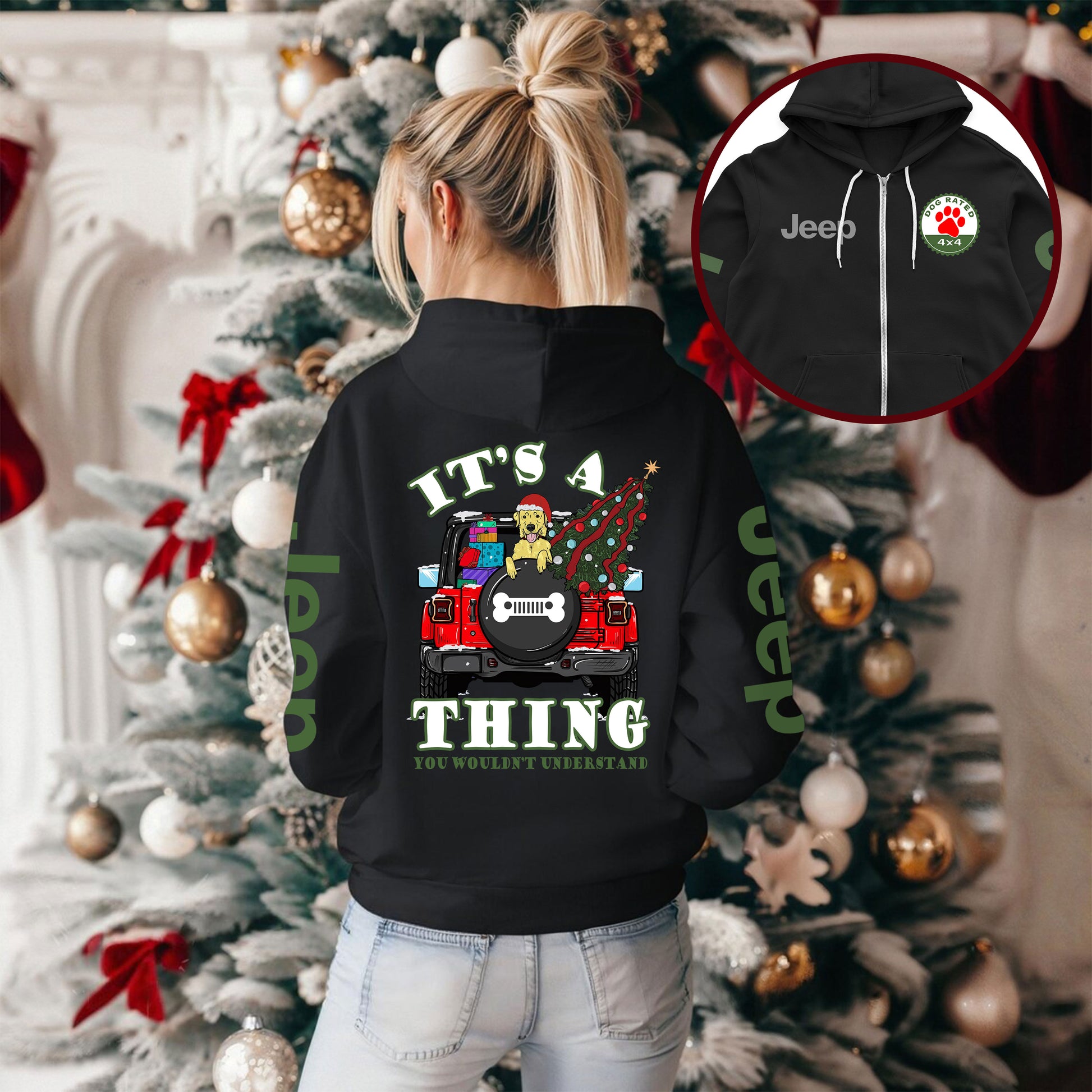 It's A Jeep Thing Dog Lover Christmas Zip Hoodie Supler Store