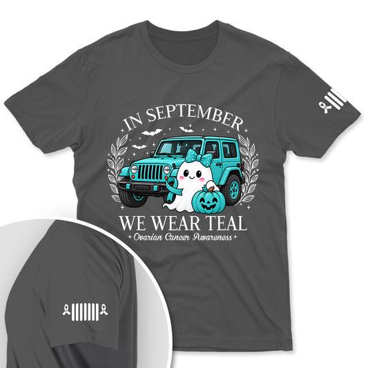 Ovarian Cancer Awareness Jeep Boo Shirt