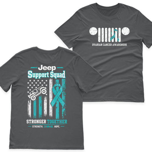 Ovarian Cancer Awareness Jeep Support Squad Shirt