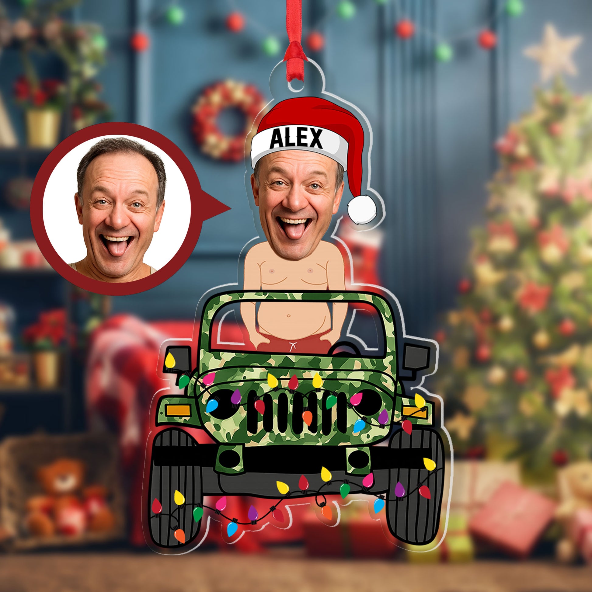 Personalized Jeep Funny Man Acrylic Christmas Ornament Gifts Supler Store