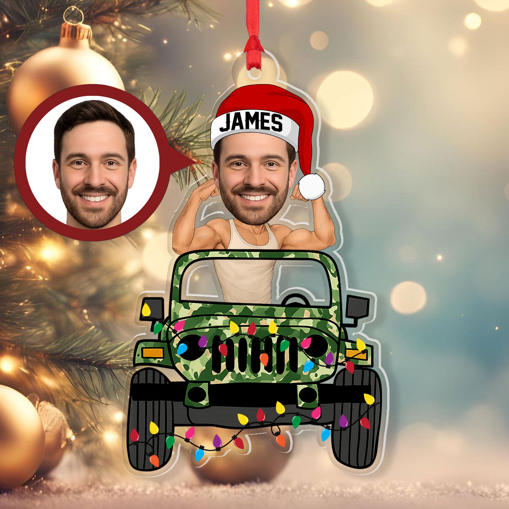 Personalized Jeep Funny Man Acrylic Christmas Ornament Gifts Supler Store