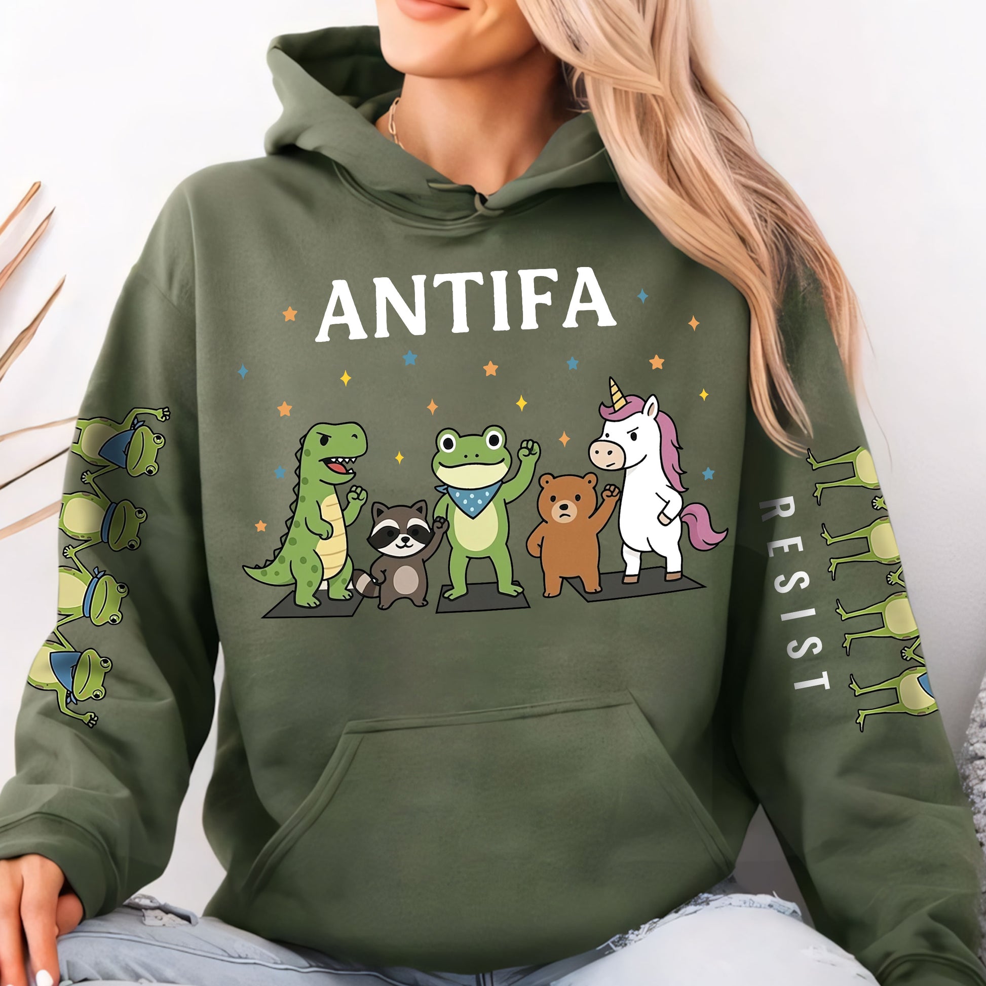 Antifa Portland Frog Resist Hoodie T-Shirt Supler Store
