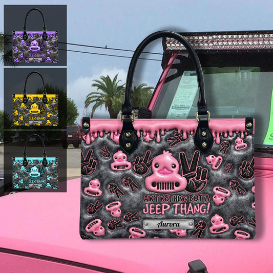 Jeep Duck Ain't Nothing But A Jeep Thang Personalized Leather Handbag