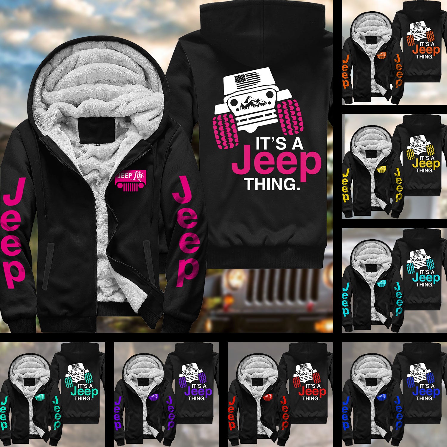 Multicolor It's A Jeep Thing Fleece Zip Hoodie Supler Store