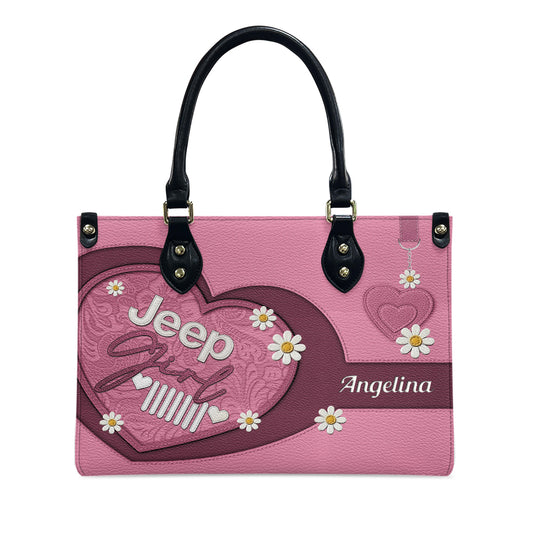 Jeep Girl Grille Daisy Personalized Leather Handbag