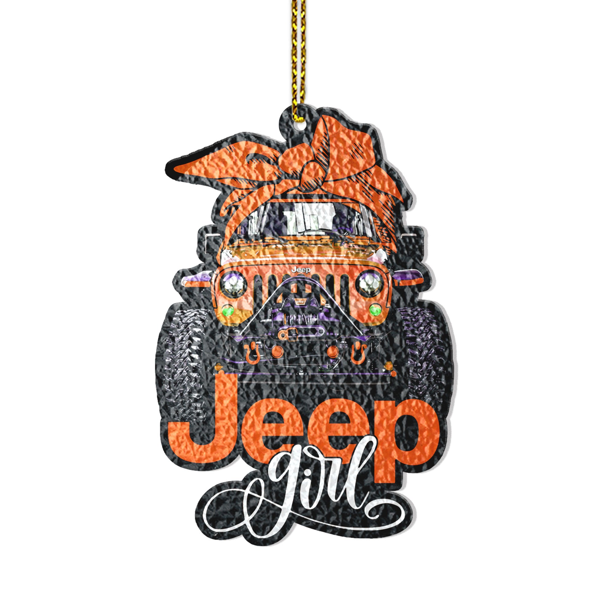 Multicolor Jeep Girl Wavy Acrylic Ornament Supler Store