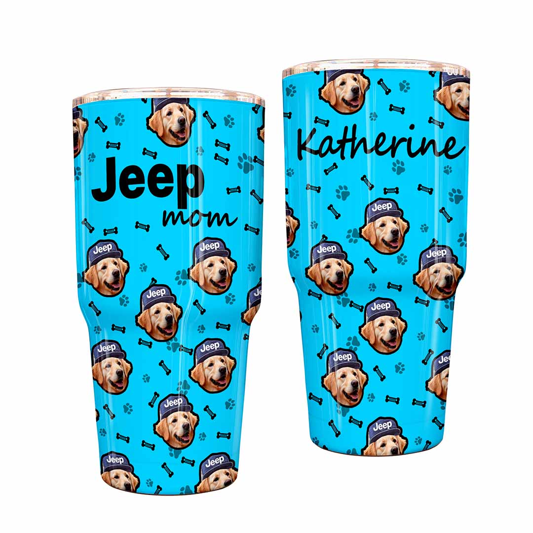 Jeep Custom Dog Face Epoxy Trek Tumbler 40oz 30oz Supler Store