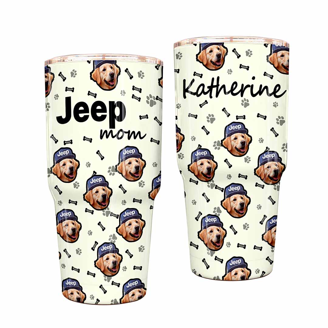 Jeep Custom Dog Face Epoxy Trek Tumbler 40oz 30oz Supler Store