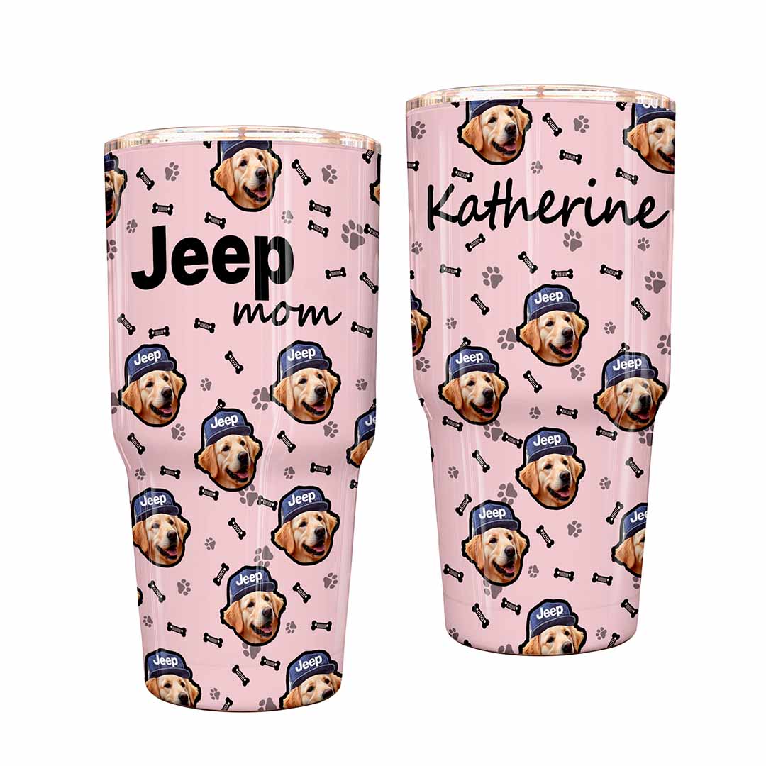 Jeep Custom Dog Face Epoxy Trek Tumbler 40oz 30oz Supler Store