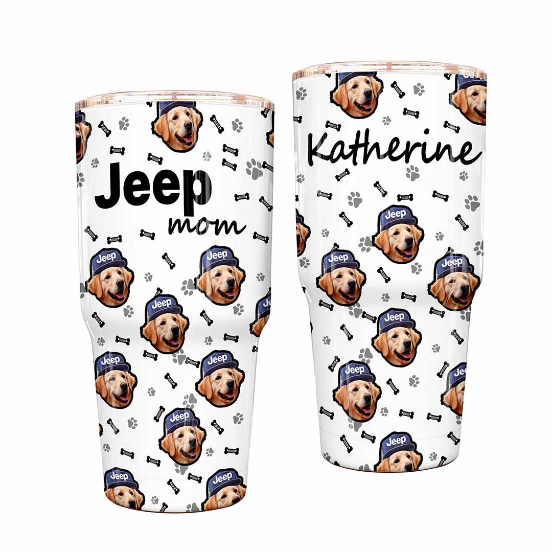 Jeep Custom Dog Face Epoxy Trek Tumbler 40oz 30oz Supler Store