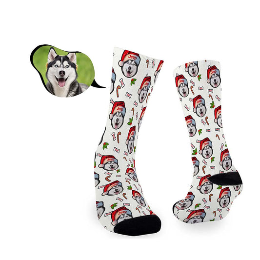 Personalized Dog Jeep Christmas Crew Socks Supler Store