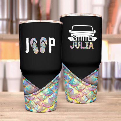 Personalized Jeep Beach Dog Mermaid Scales Trek Tumbler 40oz 30oz Supler Store