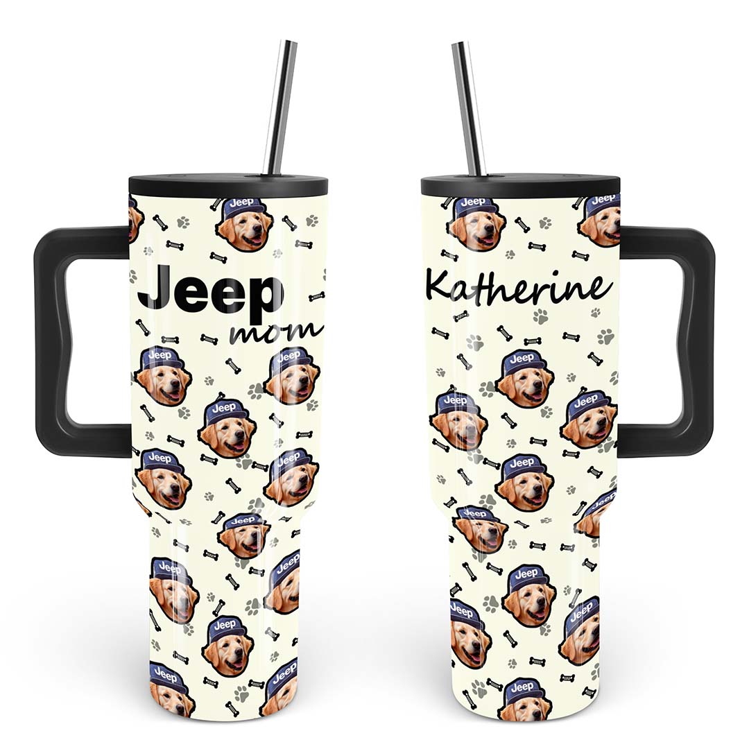 Jeep Custom Dog Face Epoxy Trek Tumbler 40oz 30oz Supler Store