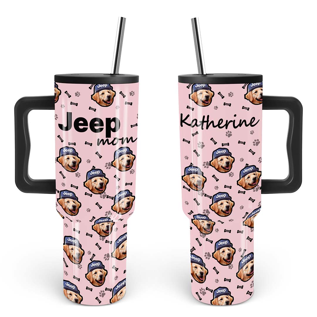 Jeep Custom Dog Face Epoxy Trek Tumbler 40oz 30oz Supler Store