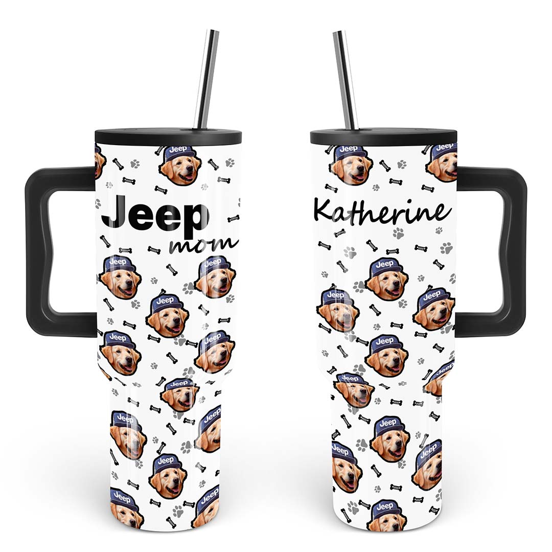 Jeep Custom Dog Face Epoxy Trek Tumbler 40oz 30oz Supler Store